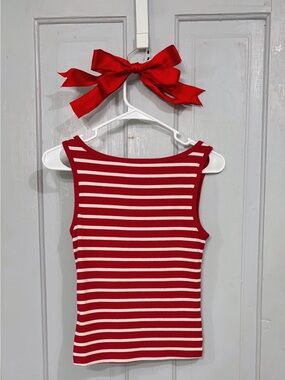 Wild Fable Size S Striped Tank Top Red White Casual Summer Crop Top